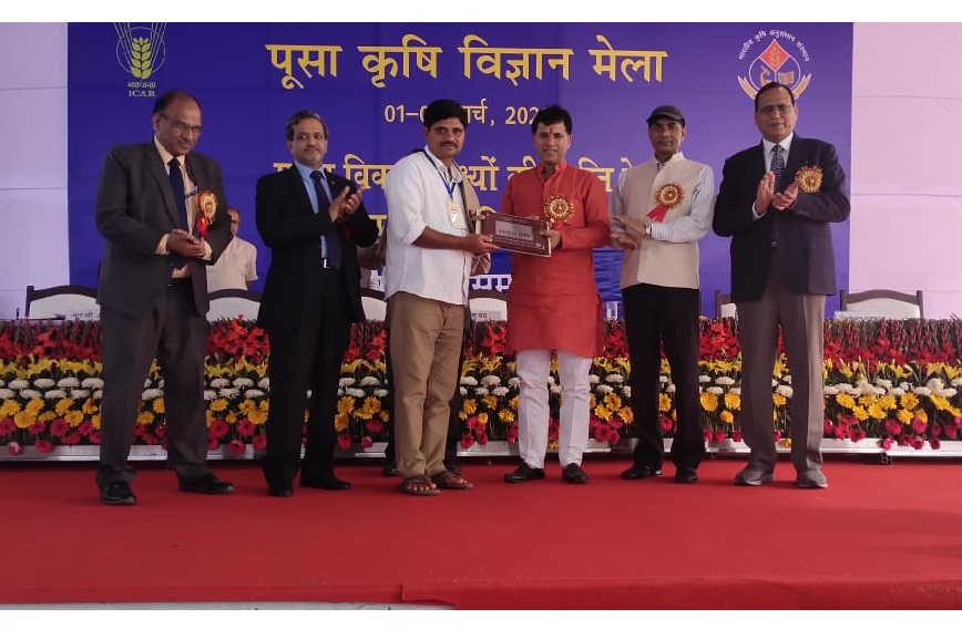 The Innovative Farmer National Award from ICAR-IARI, Pusa, New Delhi in 2020