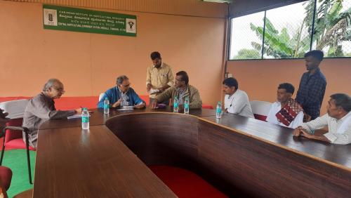 Conference-with-ICAR-officers-at-hirehalli-chess-tumkur